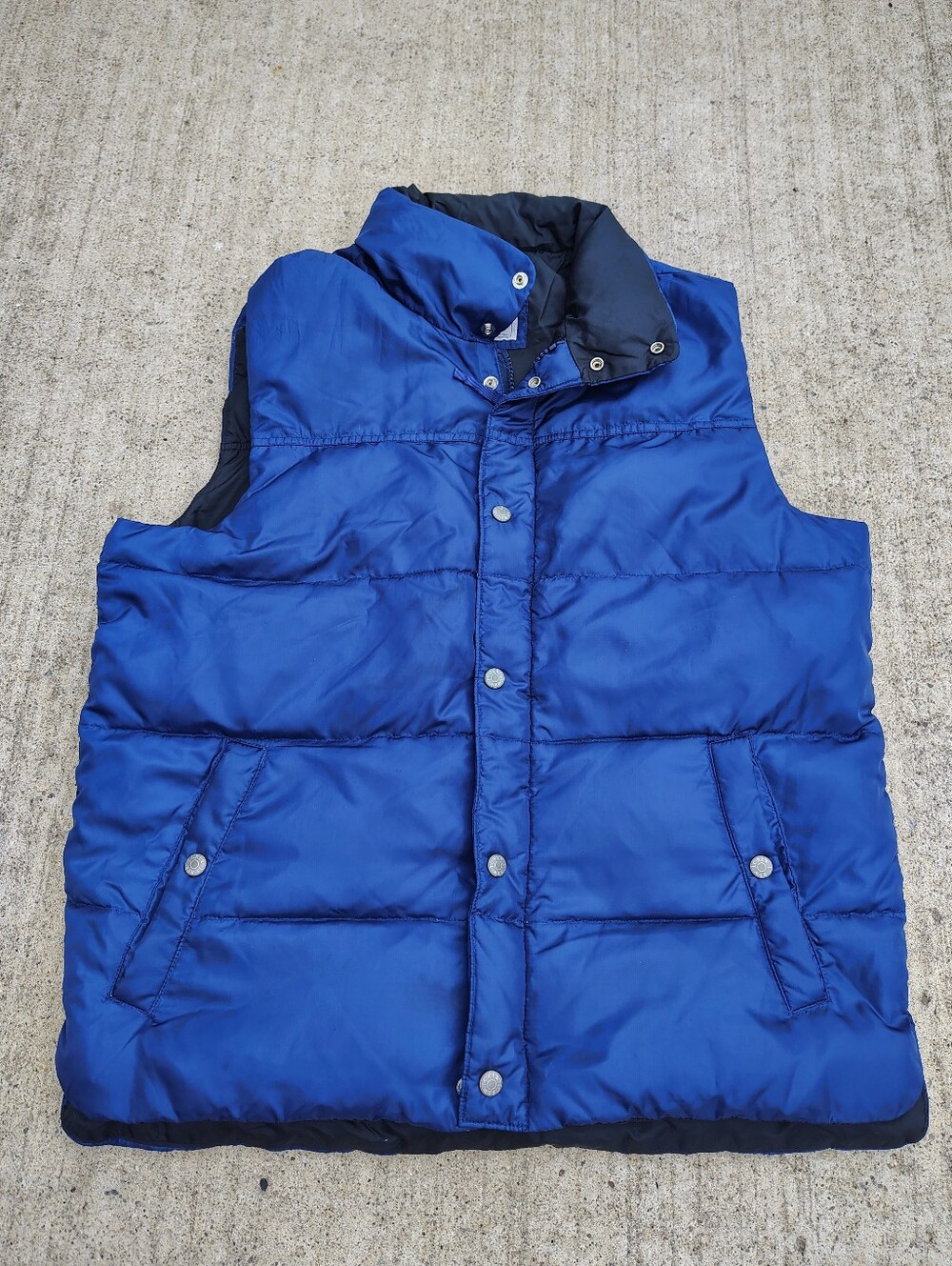 Vintage J Crew Down Puffer Vest Mens Medium Blue Field Tested Outerwear JCPL201